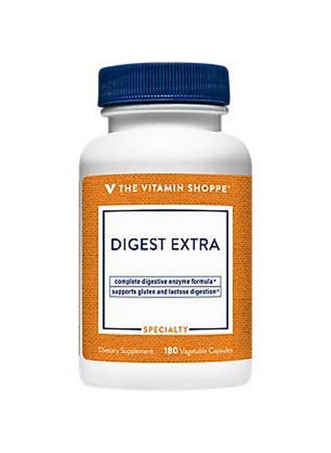 The Vitamin Shoppe - Digest Extra Digestive Enzymes For Fats Carbohydrates And Protein Including A Digestive Aid For Gluten And Dairy Supports Nutrient Absorption (180 Vegetable Capsules) - Image 1