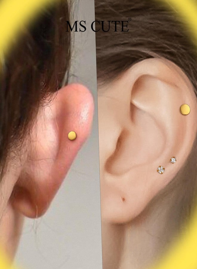 MS CUTE 20G/18G/16G Threadless G23 Titanium Silver Gold Replacement Post Bar Flat Back Stud Earrings for Nose Helix Cartilage Tragus Conch Lobe Labret Medusa Piercing Jewelry for Women Men, 18g 5mm - Image 4