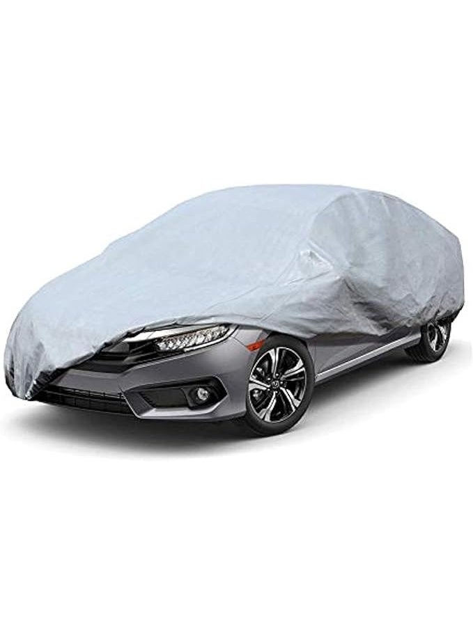 All Weather Sedan Car Cover Outdoor Protection Heavy Duty Dustproof & Sun UV Shield Tailored Fit for Compact Sedans