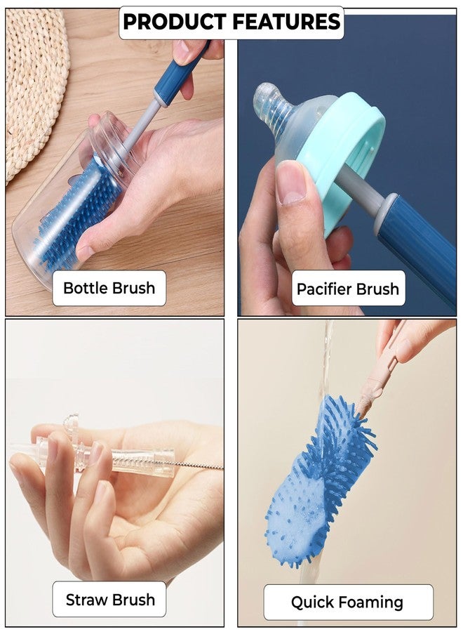 Dakos Baby Bottle Brush, Silicone Baby Bottle Brush Cleaner, Baby Bottle Cleaner Brush, Baby Milk Bottle Cleaning Brush, Nipple Cleaning Brush, Nipple Cleaning Brush,Bottle Brush Storage Box (MFP937) - Image 4