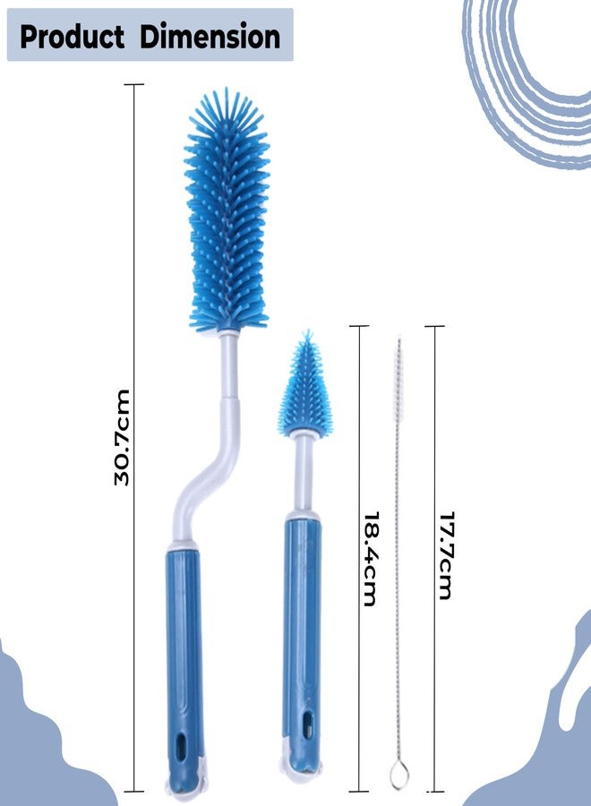Dakos Baby Bottle Brush, Silicone Baby Bottle Brush Cleaner, Baby Bottle Cleaner Brush, Baby Milk Bottle Cleaning Brush, Nipple Cleaning Brush, Nipple Cleaning Brush,Bottle Brush Storage Box (MFP937) - Image 3