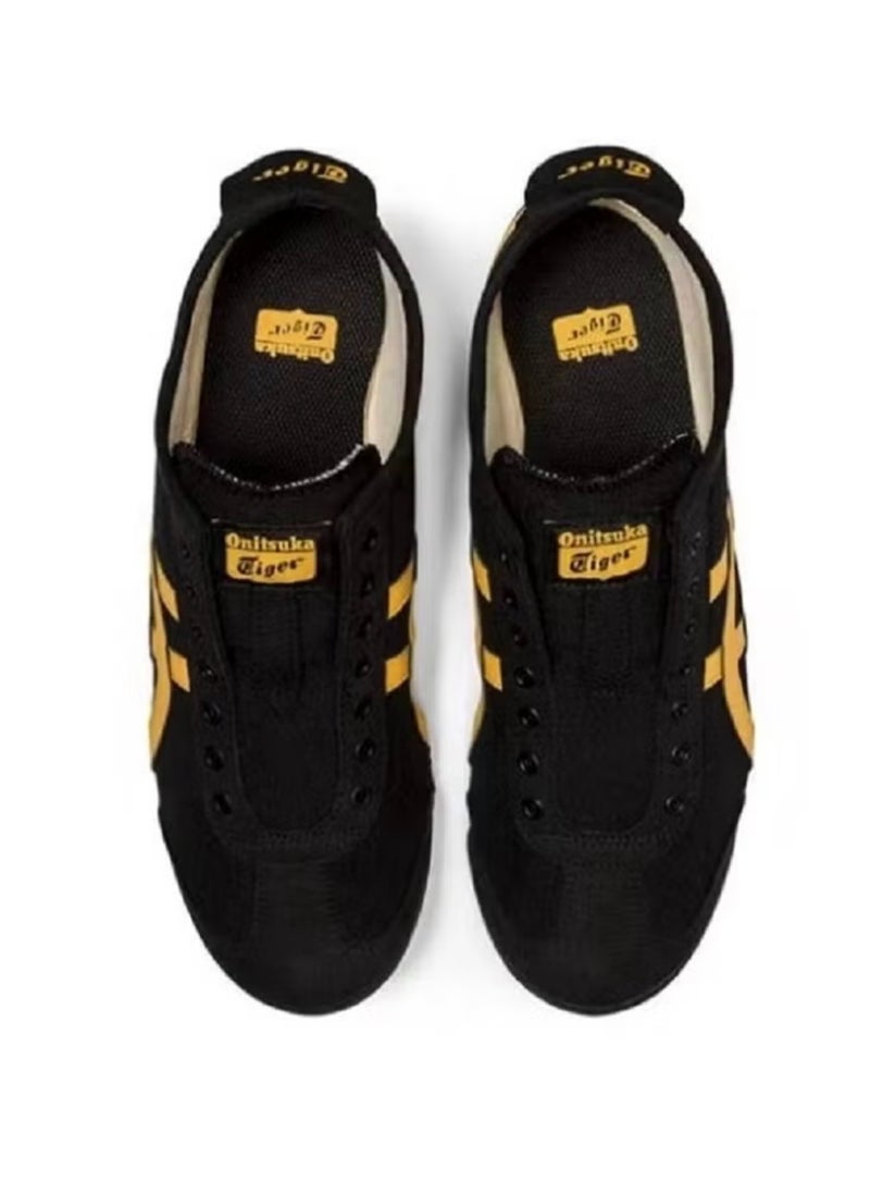 Onitsuka Tiger MEXICO 66 Slip-On Canvas Casual Shoes Black/Yellow  - Image 3