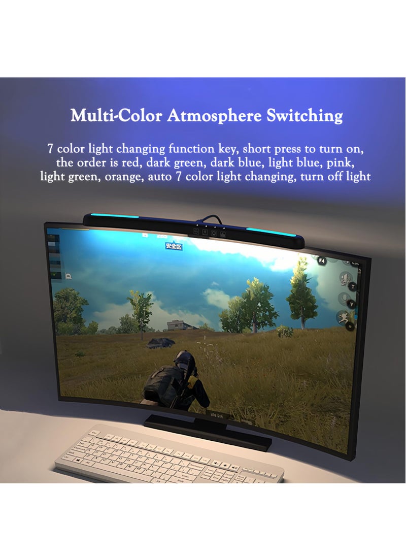 Loquat Computer Monitor Light Bar Curved Computer Monitor Lamp with 7 RGB Light Modes USB LED Desk Lamp with Touch Control - Image 3