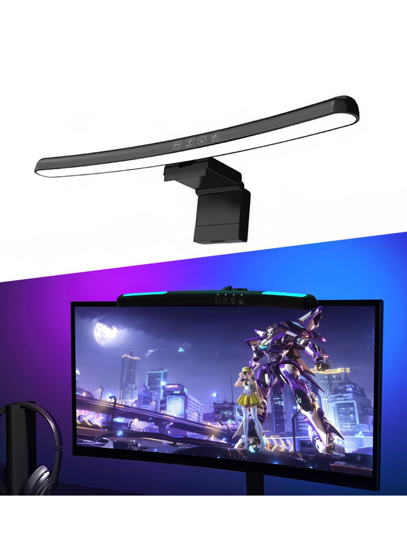 Loquat Computer Monitor Light Bar Curved Computer Monitor Lamp with 7 RGB Light Modes USB LED Desk Lamp with Touch Control - Image 1