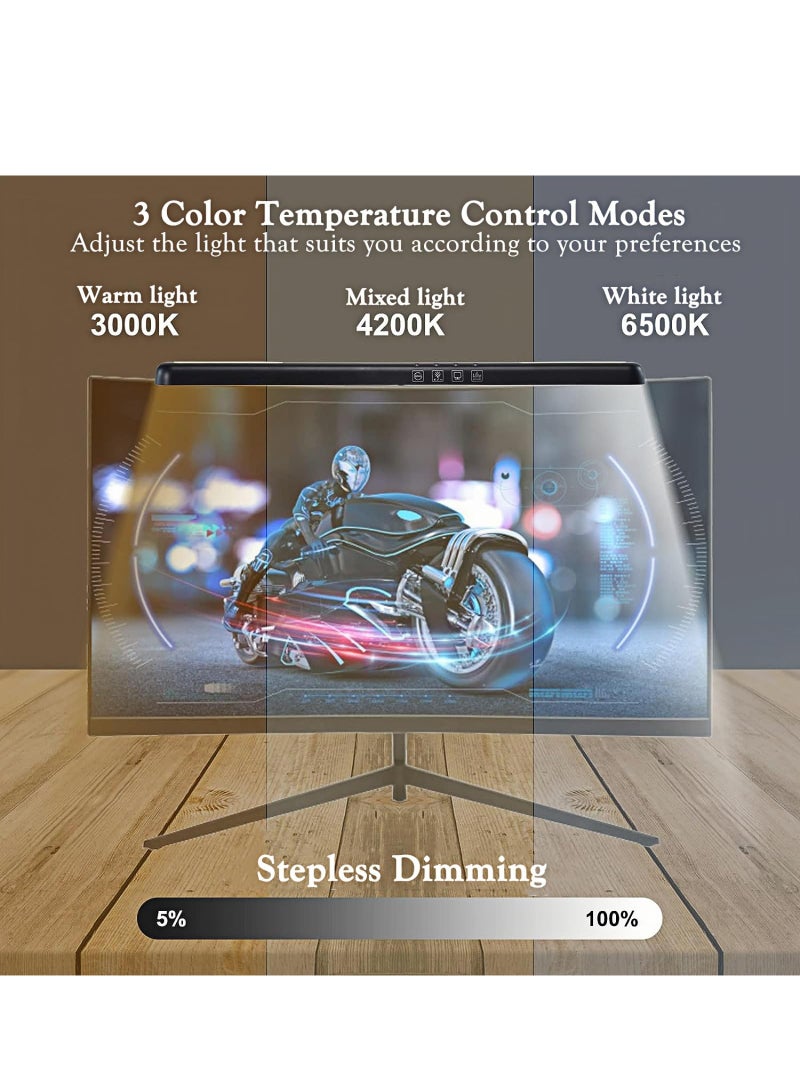 Loquat Computer Monitor Light Bar Curved Computer Monitor Lamp with 7 RGB Light Modes USB LED Desk Lamp with Touch Control - Image 5