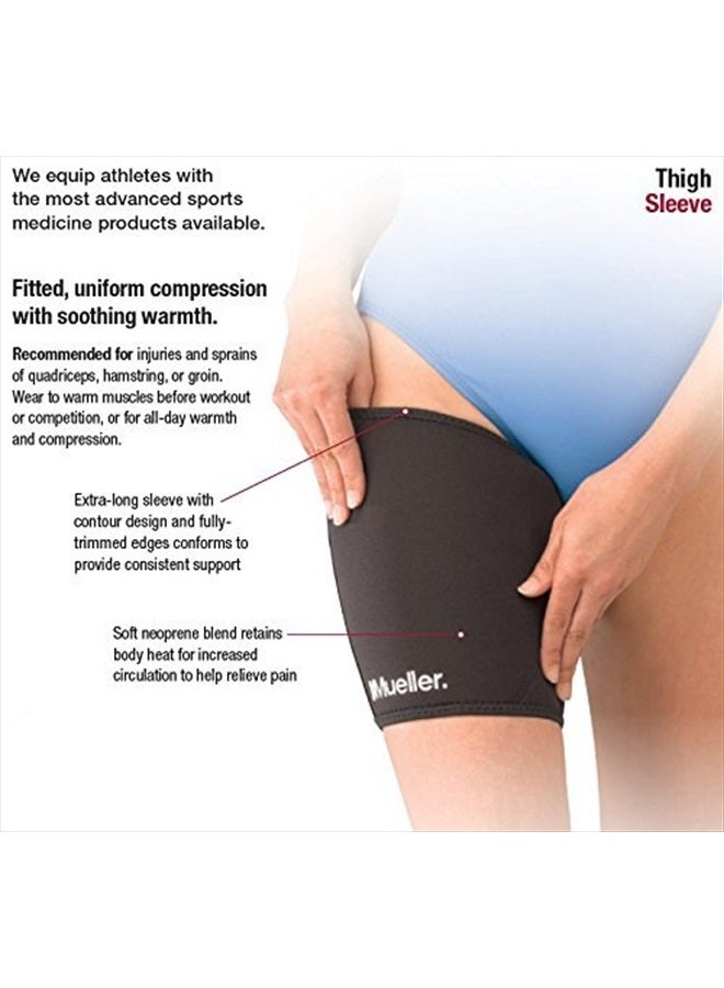 Mueller Neoprene Thigh Sleeve, Black, Small - Image 4