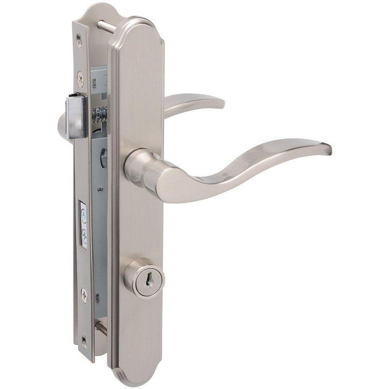 Wright Products - Serenade Mortise Keyed Lever Mount Latch with Deadbolt for Screen and Storm Doors, Satin Nickel - Image 1