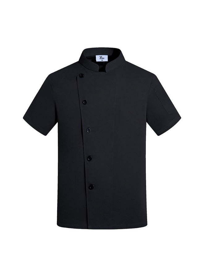 NIBEMINENT Hotel Chef Uniform Thin Western Restaurant Hotel Kitchen Summer Clothes Breathable Dining Chef Overalls Men's - Image 1