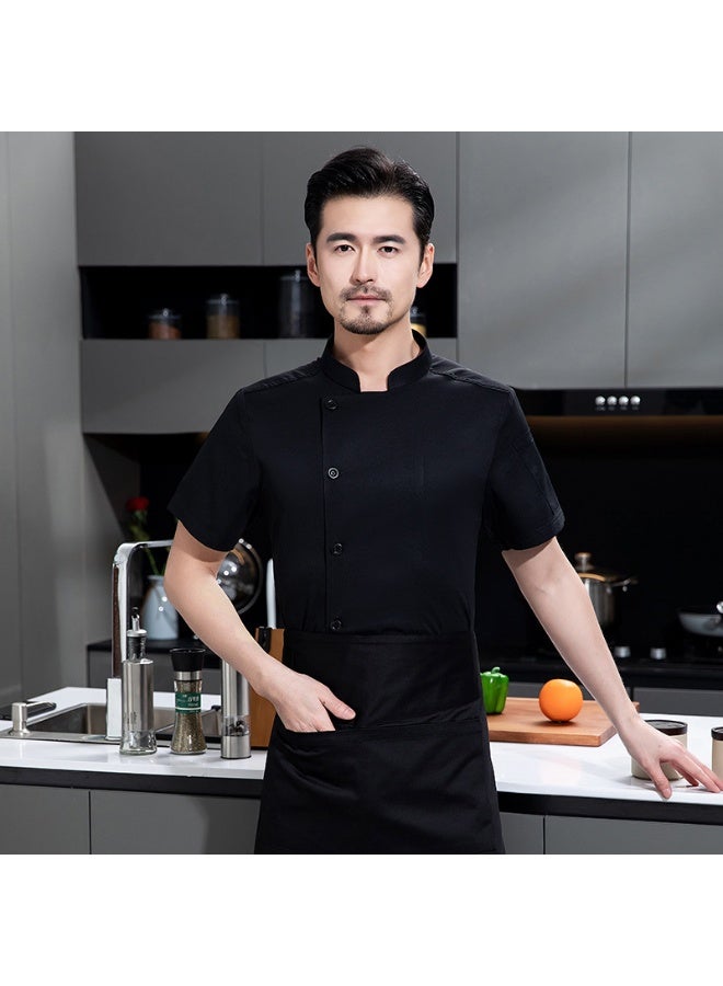 NIBEMINENT Hotel Chef Uniform Thin Western Restaurant Hotel Kitchen Summer Clothes Breathable Dining Chef Overalls Men's - Image 3