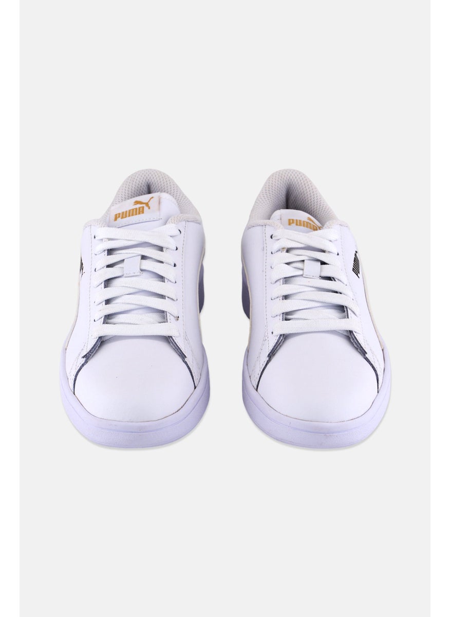 PUMA Kids Boy Smash V2 Lace Up Outdoor Shoes, White  - Image 4