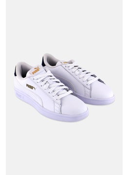 PUMA Kids Boy Smash V2 Lace Up Outdoor Shoes, White  - Image 1