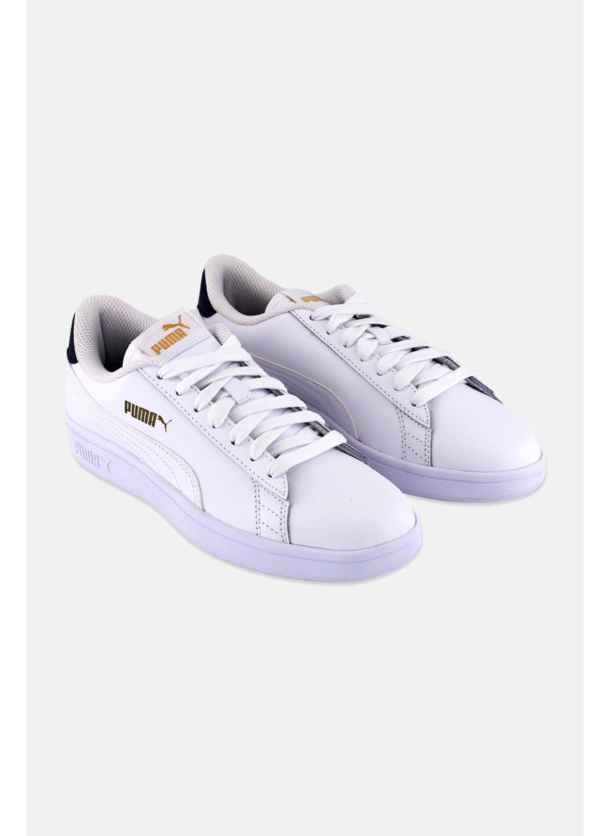 PUMA Kids Boy Smash V2 Lace Up Outdoor Shoes, White  - Image 1