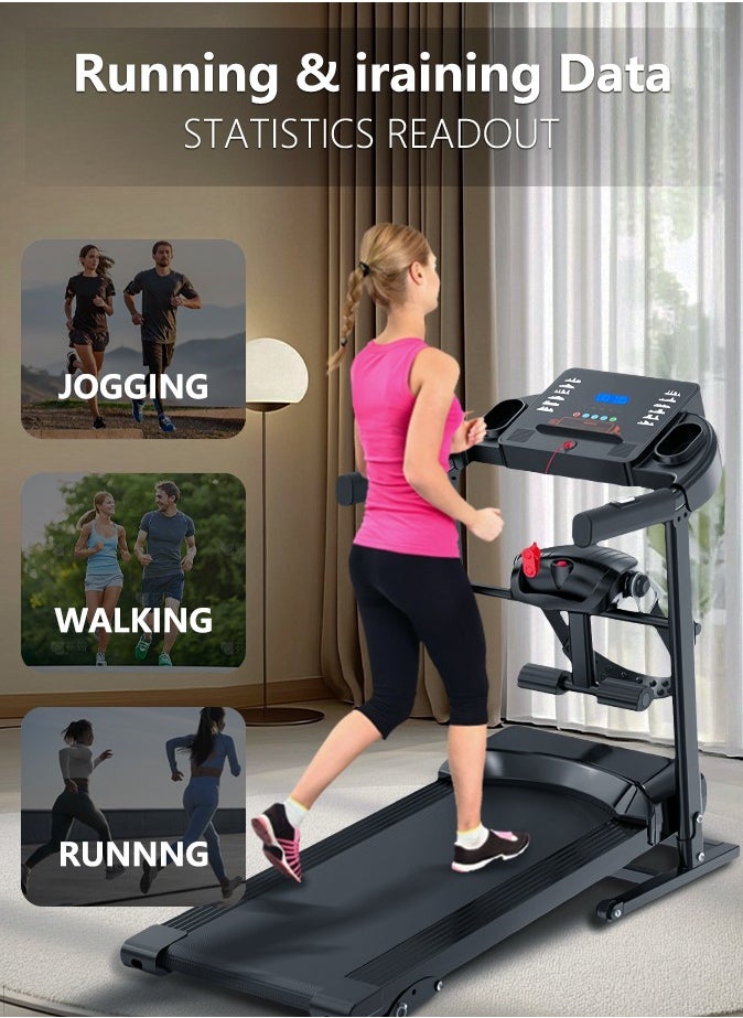 WAKYME Multifunctional Treadmill Perfect Treadmills for Home Use Walking or Running Treadmill with Incline Bluetooth Enabled 300 lbs User Capacity with Heart Rate Sensor 8-layer Interactive Shock Absorption  - Image 4