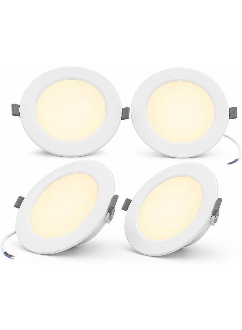 Lynacz Original LED Slim Downlights 9W, Recessed Ceiling Light, Outer Diameter 120mm, Cutout 105mm, 3000K Warm White, Non-Dimmable, 220-240V, 4 Pack, - Image 1