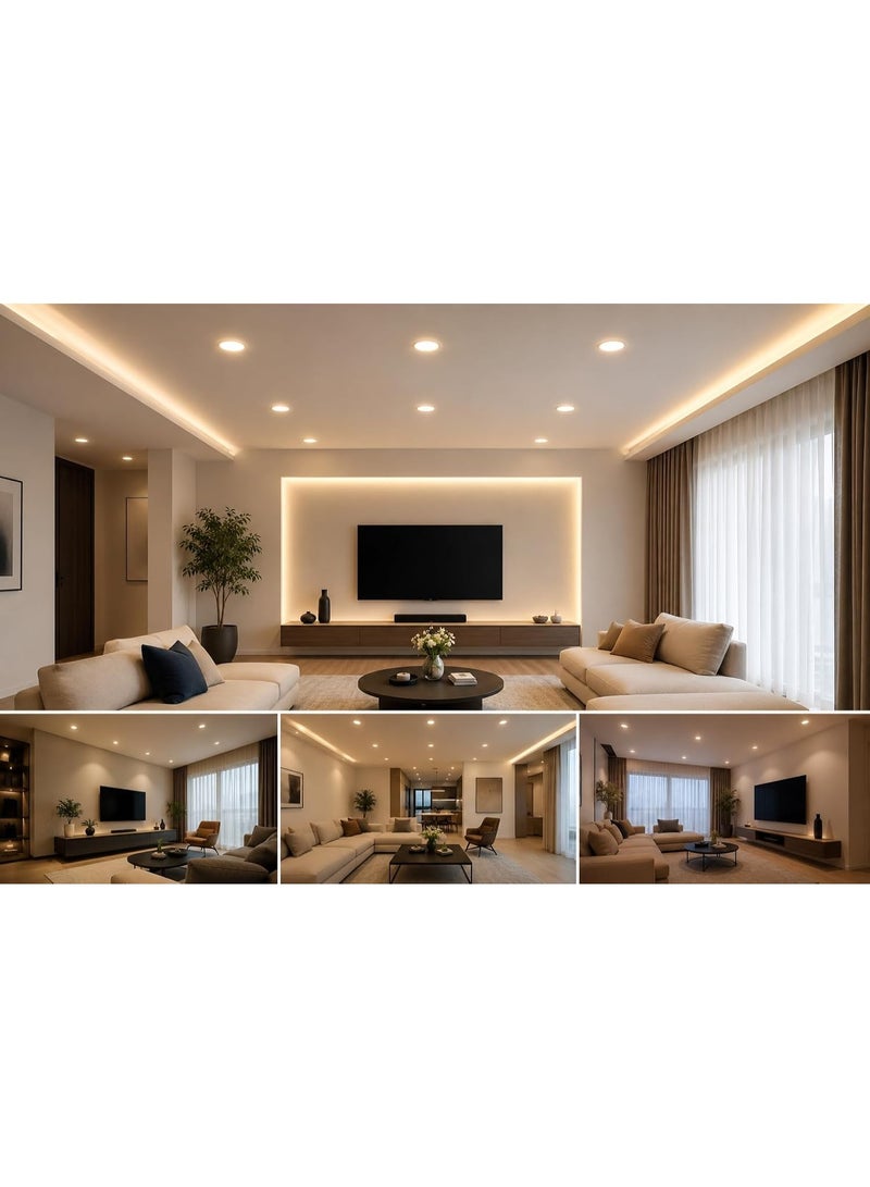 Lynacz Original LED Slim Downlights 9W, Recessed Ceiling Light, Outer Diameter 120mm, Cutout 105mm, 3000K Warm White, Non-Dimmable, 220-240V, 4 Pack, - Image 4