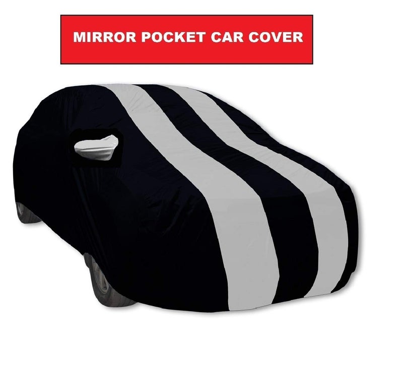 Auto Hub Car Cover Compatible with Innova Crysta with Mirror Pocket, Weather Proof, Triple Stitched, Innova Crysta Car Cover- Navy-Silver - Image 4