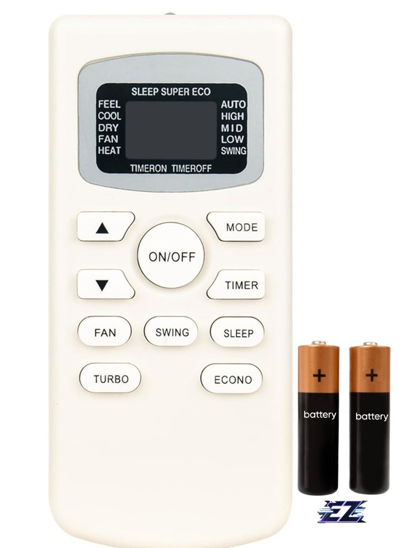 ELTRAZONE Replacement Air Conditioner Remote Control GYKQ-34 Compatible with Solius/Black & Decker/TCL Air Conditioner TM-PAC-08E3 BPACT10WT BPACT12WT with battery - Image 1