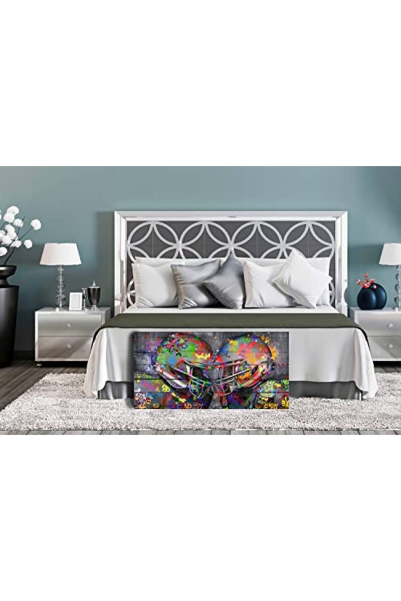 SIXTTART Graffiti Rugby Sports Posters Canvas Wall-Art - American Football Sport for Boy's Room Wall Decor - Football Poster Ready to Hang Size 40" x 20" - Image 4