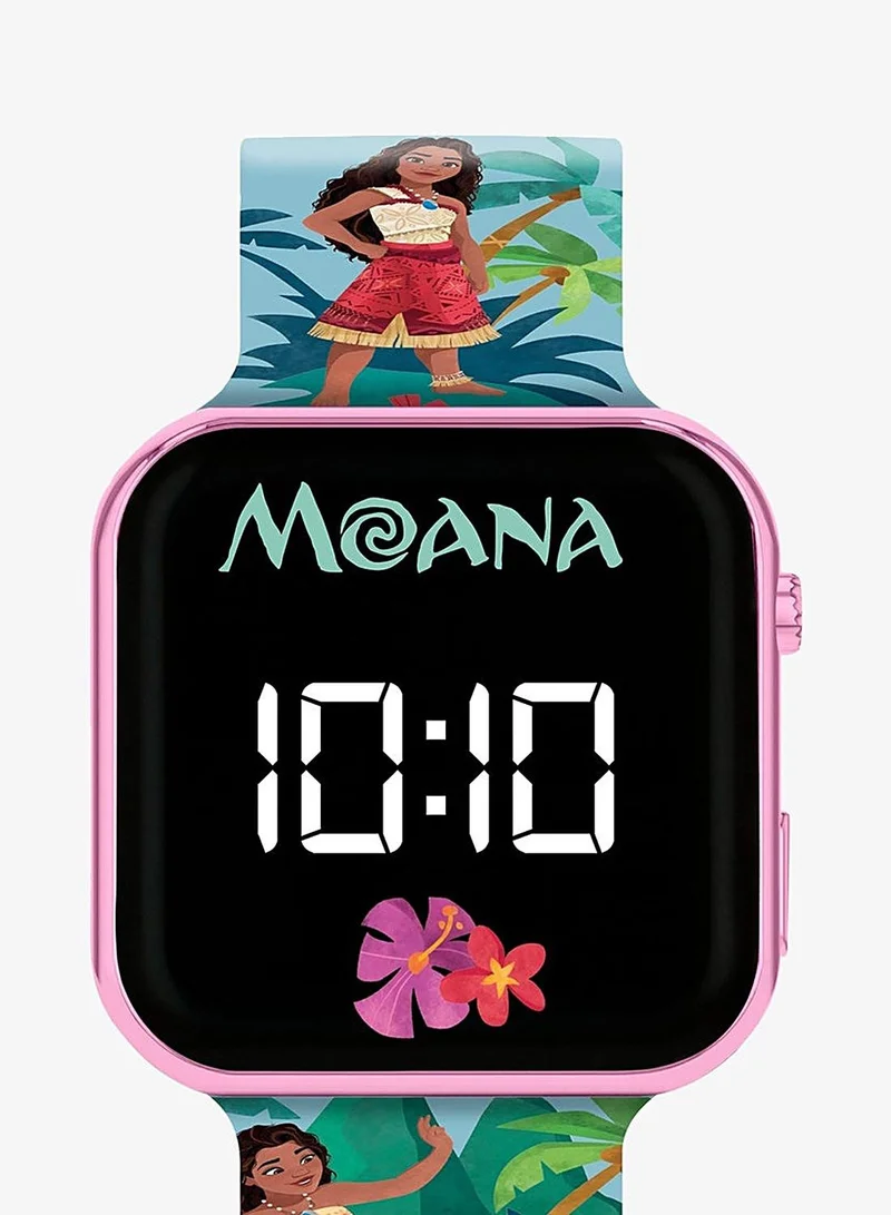 Disney Moana Kids LED Watch, Printed Silicone Strap
