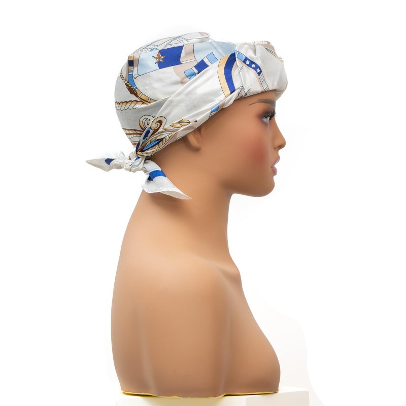 ROSEBONY Wrap Cap Hair Net with Scarf, Heatless Silk Press Hair Care, Shower Cap (color-2) - Image 3