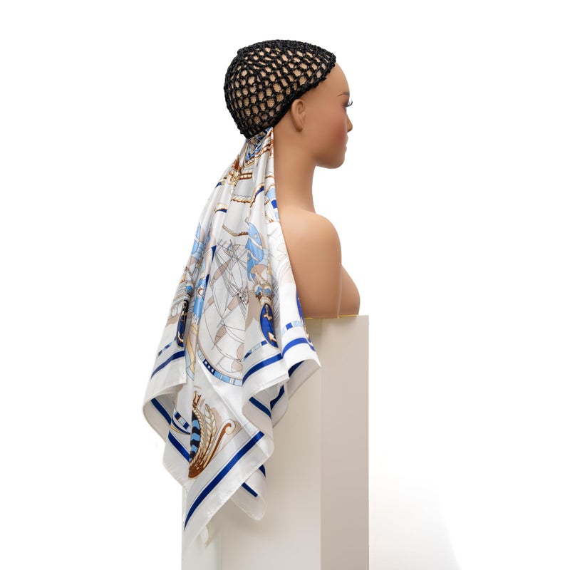 ROSEBONY Wrap Cap Hair Net with Scarf, Heatless Silk Press Hair Care, Shower Cap (color-2) - Image 2