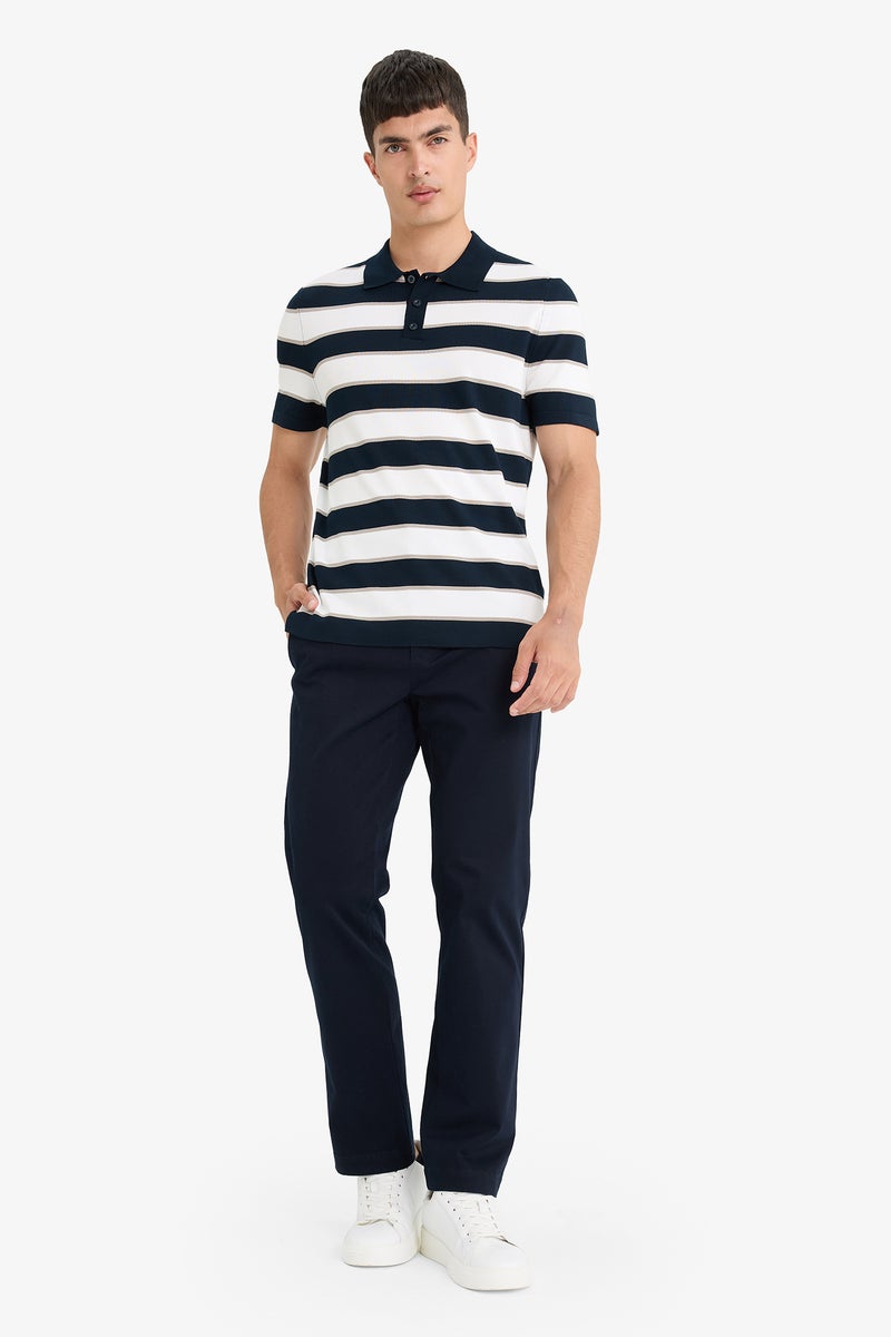 DeFacto Blue Man Standard Fit Polo Collar Knitwear Polo T-Shirt Casual - Image 2