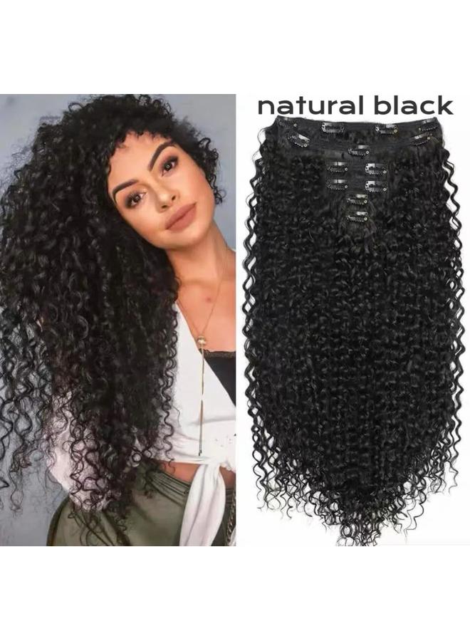 الأزرق جي دبليو شعر مستعار أوروبي وأمريكي ، شعر كازي ، 6 قطع ، 26 بوصة ، شعر مستعار أفريقي رقيق ، شعر مستعار طويل مجعد ، Kinky Curly - Image 1