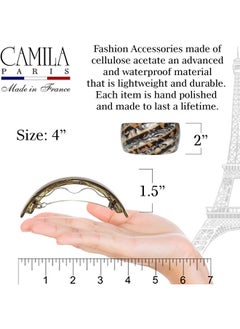 CAMILA Camila Paris CP3620 French Hair Barrette Clip for Girls for Thick Curly Wavy Long Hair, Strong Hold Grip Hair Clips for Women, Automatic, No Slip Styling Girls Hair Accessories, Handmade in France  - Image 4