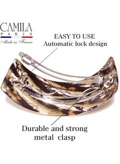 CAMILA Camila Paris CP3620 French Hair Barrette Clip for Girls for Thick Curly Wavy Long Hair, Strong Hold Grip Hair Clips for Women, Automatic, No Slip Styling Girls Hair Accessories, Handmade in France  - Image 5
