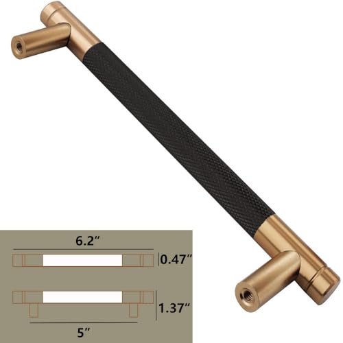 Ntresbonne 12 Pack 5 Inch 128 mm Bronze and Black Barrel Cabinet Pulls Cupboard Aluminum Handles Drawer Pull Cabinet Handles - Image 3