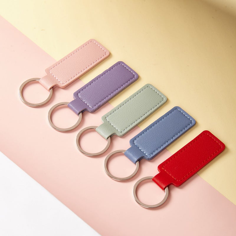 Pu Leather Car Keychain Creative Personalized Key Bag Pendant Pu Men And Women Diy Keychain Small Gift Batch - Image 2