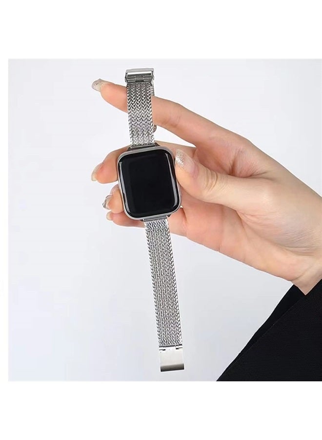 Gah compatible with Apple Watch Band 38mm 40mm 41mm Stainless Steel Strap Metal Braided Mesh Milanese Loop Wristband for iWatch Band Series 8 7 6 5 4 3 2 1 SE for Men Women[Double Insurance Buckle] - Image 4