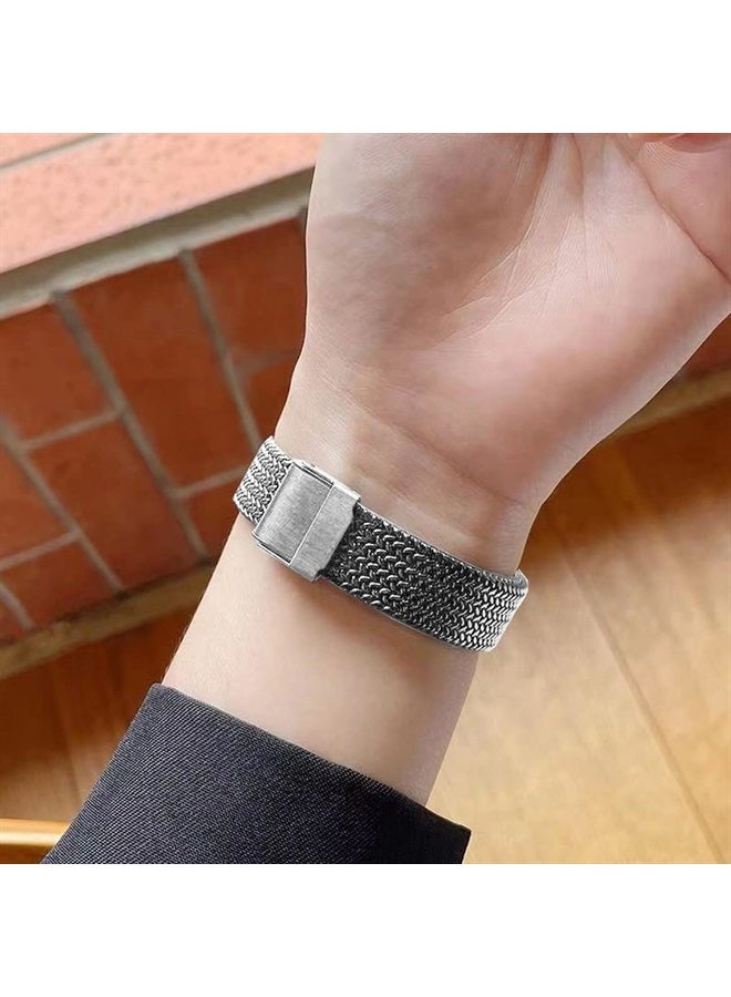 Gah compatible with Apple Watch Band 38mm 40mm 41mm Stainless Steel Strap Metal Braided Mesh Milanese Loop Wristband for iWatch Band Series 8 7 6 5 4 3 2 1 SE for Men Women[Double Insurance Buckle] - Image 2