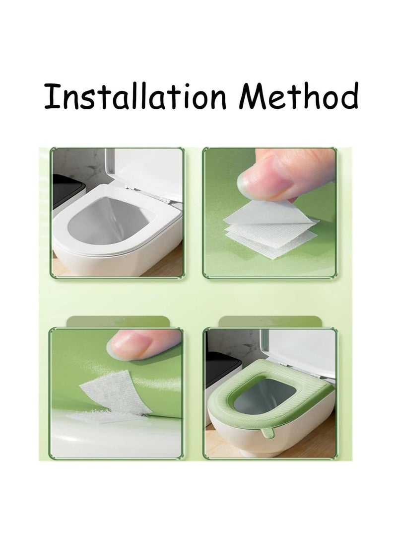 SYOSI Waterproof Foam Toilet Mat,Toilet Seat Cover Cushion Waterproof,Toilet Seat Cushion Self Adhesive,Bathroom Toilet Seat Cover Sticker,Universal Soft Washable Warmer Thicker Winter Mat Cushion  - Image 5
