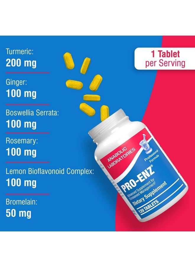 Anabolic Laboratories Pro ENZ Joint Support Supplement - Clinical Formula Turmeric Boswellia Supplement for Joint & Cartilage Mobility and Comfort Support Plus Eicosanoid Management with Proteolytic Enzymes (60 Servings) - Image 3