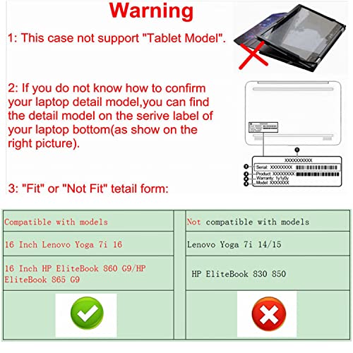 Alapmk Protective Case for Lenovo Yoga 7i 2-in-1 16 Gen 9/Yoga 7i 16 Gen 8 &case for HP EliteBook 860 G11/ EliteBook 860 G10/ProBook 460 G11/EliteBook 660 G11 16"[Not fit Yoga 7i 14/15],Galaxy - Image 3
