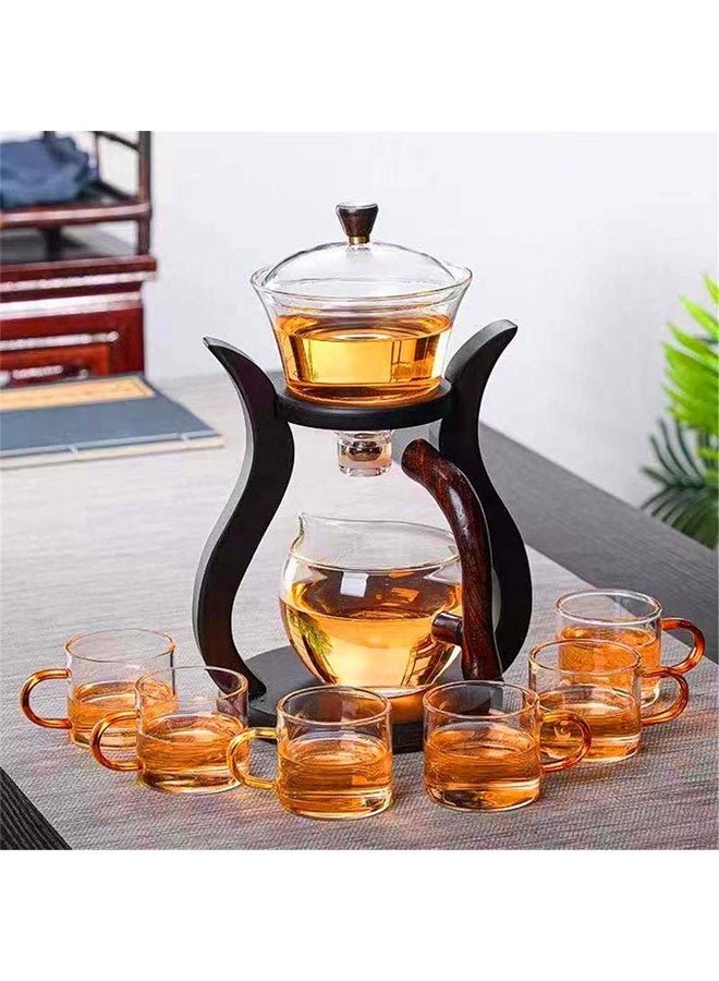 WINEENEE Automatic Arabic Tea Maker - Self Stirring Glass Teapot with Infuser, 1.5L Capacity, Perfect for Saudi Tea - Image 2