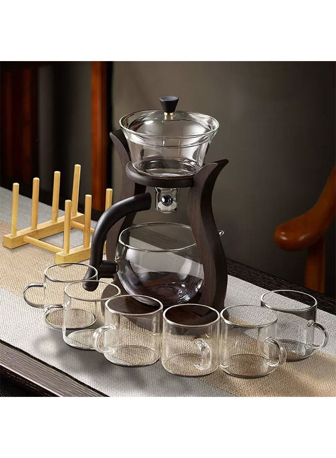 WINEENEE Automatic Arabic Tea Maker - Self Stirring Glass Teapot with Infuser, 1.5L Capacity, Perfect for Saudi Tea - Image 1
