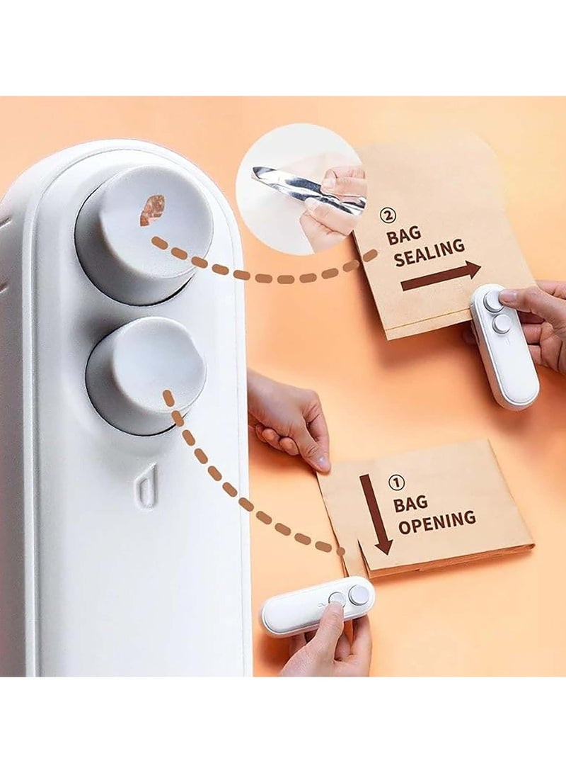 Oasisgalore Sealer Newly Upgraded Sealer Miniature and Small Thermal  Food Sealer USB Charging, Bag Sealer with Magnetic Base for Food Storage, White - Image 2
