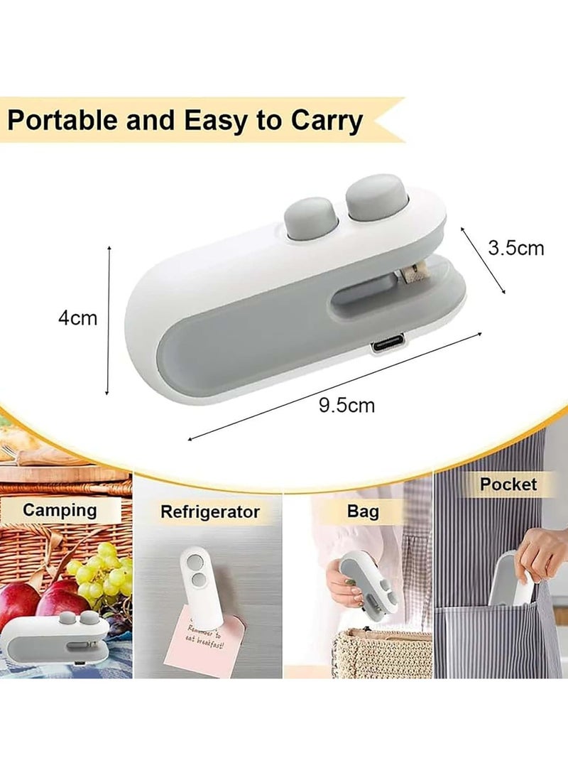 Oasisgalore Sealer Newly Upgraded Sealer Miniature and Small Thermal  Food Sealer USB Charging, Bag Sealer with Magnetic Base for Food Storage, White - Image 3
