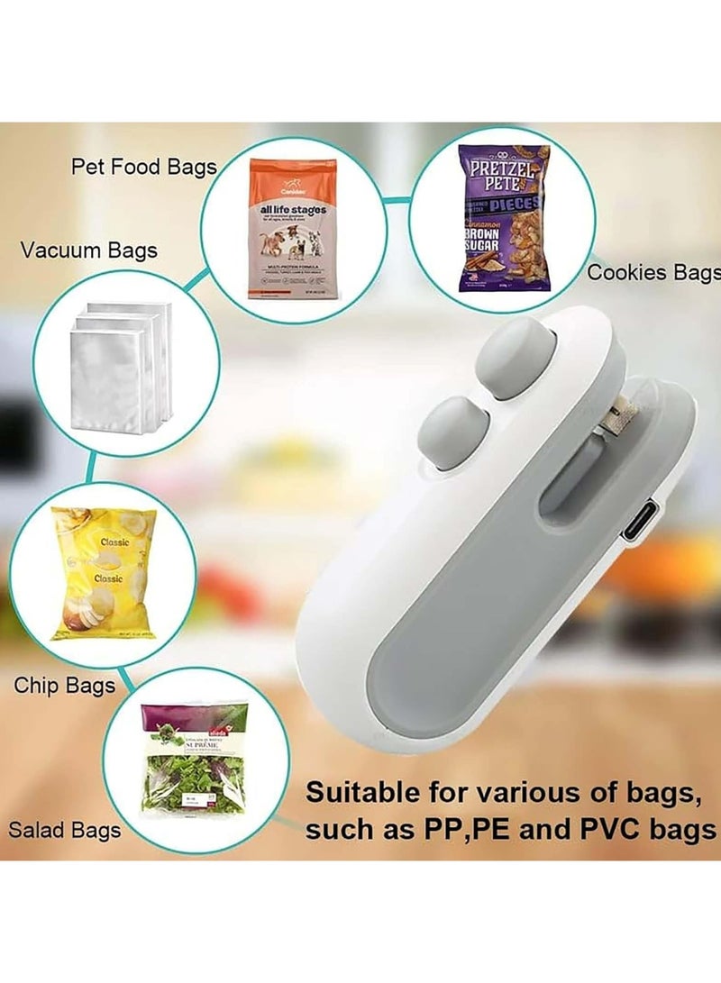 Oasisgalore Sealer Newly Upgraded Sealer Miniature and Small Thermal  Food Sealer USB Charging, Bag Sealer with Magnetic Base for Food Storage, White - Image 4
