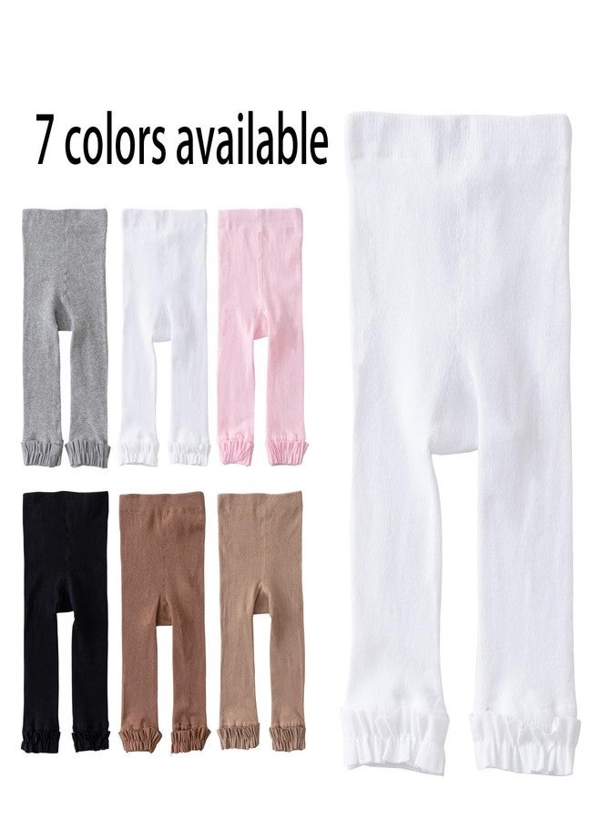 EPEIUS Baby Footless Tights Infant and Toddler Girls Cotton Ruffle Tights Kids Leggings Clothes Pantyhose Pants for 4-6 Years Old,3 Pairs,Black/White/Pink XL - Image 5