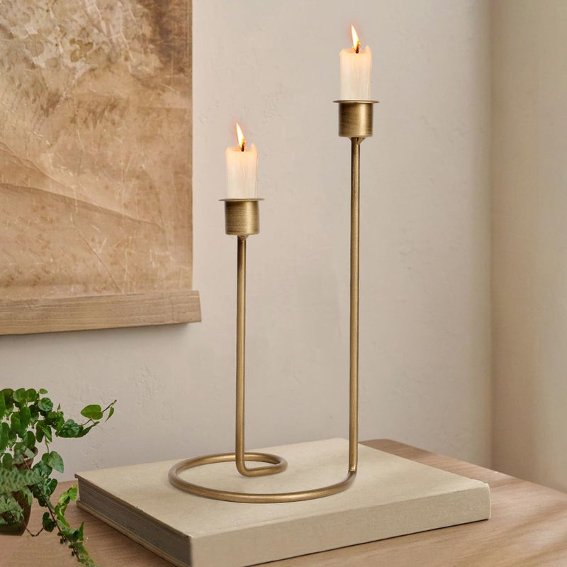 SUJUN Modern Twisted Metal Candle Holder, Gold Taper Candlestick Centerpiece for Table DÃ©cor, Wedding, Holiday & Housewarming Gift - Image 4