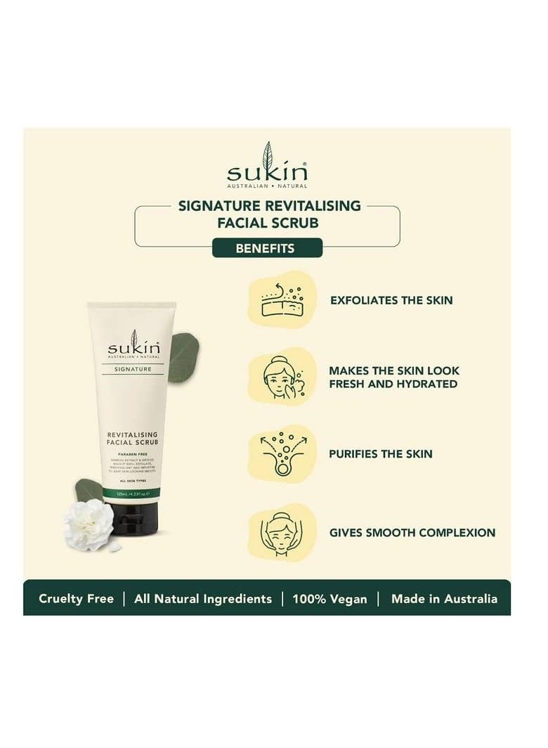 Sukin Signature Revitalising Facial Scrub | Walnut shell, Aloe vera, Bamboo extract and Rosehip For silky soft and Smooth skin | 100 % Vegan & Cruelty Free | Walnut Shell, Aloe Vera, Bamboo Extract, Rosehip, Silky Soft Skin, 125ml - Image 3