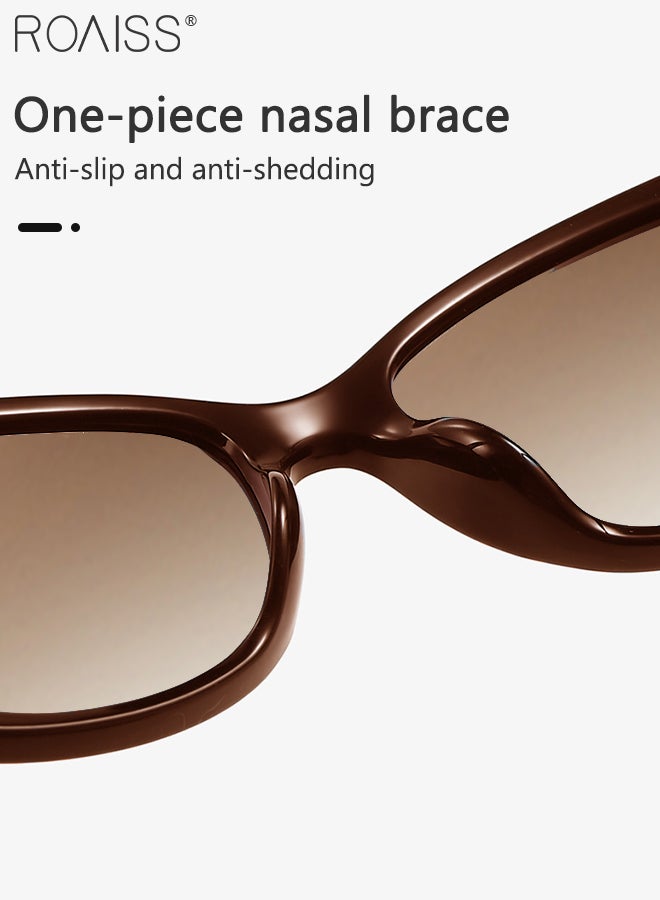 roaiss Women's Polarized Oval Sunglasses, UV400 Protection Sun Glasses with Brown PC Frame, Fashion Anti-glare Sun Shades for Women with Glasses Case, 60mm - Image 5