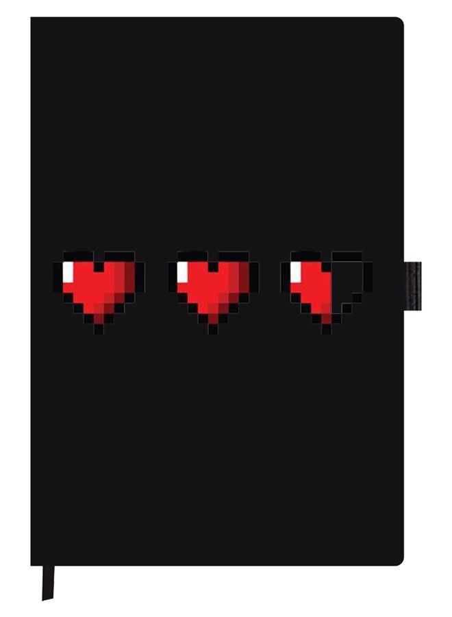 Theodor Designer A5 Thick Black Hardcover Notebook 3 Hearts - Image 1