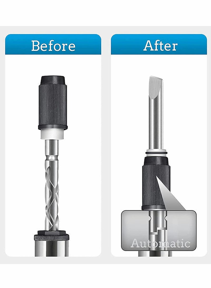 Excefore Spiral Screw Driver, 260MM Hand Pressing Ratchet Screwdriver with 5 Pcs Screwdriver Bits Set, Push Pull Ratchet Screwdriver - Image 3