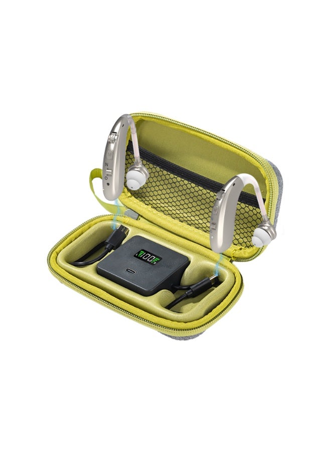 Rechargeable Hearing Aids (Pair) for Seniors, Behind-The-Ear BTE Ear Aid digital Personal sound amplification products devices with Noise Cancellation (Silver) - Image 1