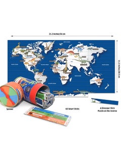 CHALK AND CHUCKLES Chalk and Chuckles Smart Sticks Dinosaurs Trivia Game from Super Fun Family World Map Puzzle | Educational Game for Ages 7 +  - Image 5