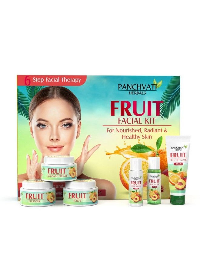Panchvati Herbals Fruit Facial Kit For Nourished Radiant & Healthy Skin With Fruit Enzymes & Antioxidants 6 Step Facial Kit All Skin Types 180Gm + 50Ml  - Image 2